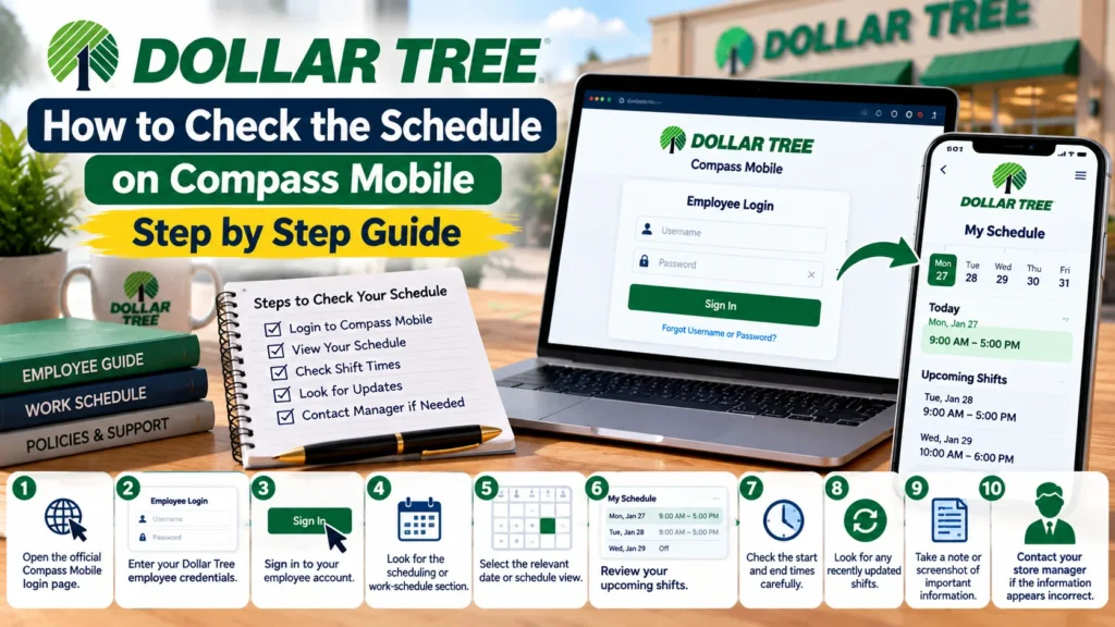 How to Check the Dollar Tree Schedule on Compass Mobile
