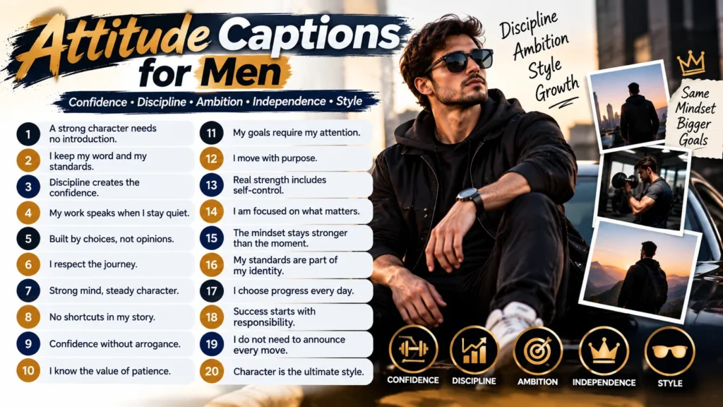 Attitude Captions for Men